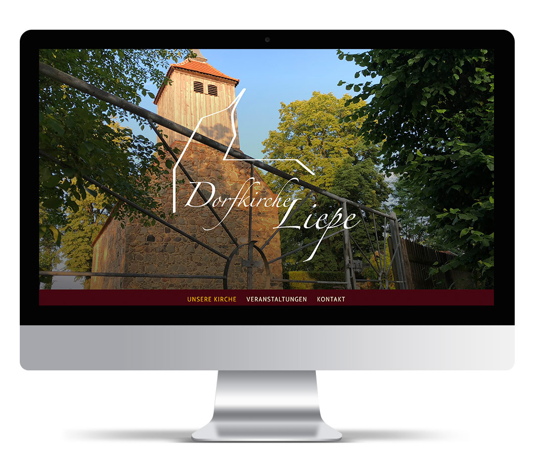 Website-Mockup der Dorfkirche Liepe