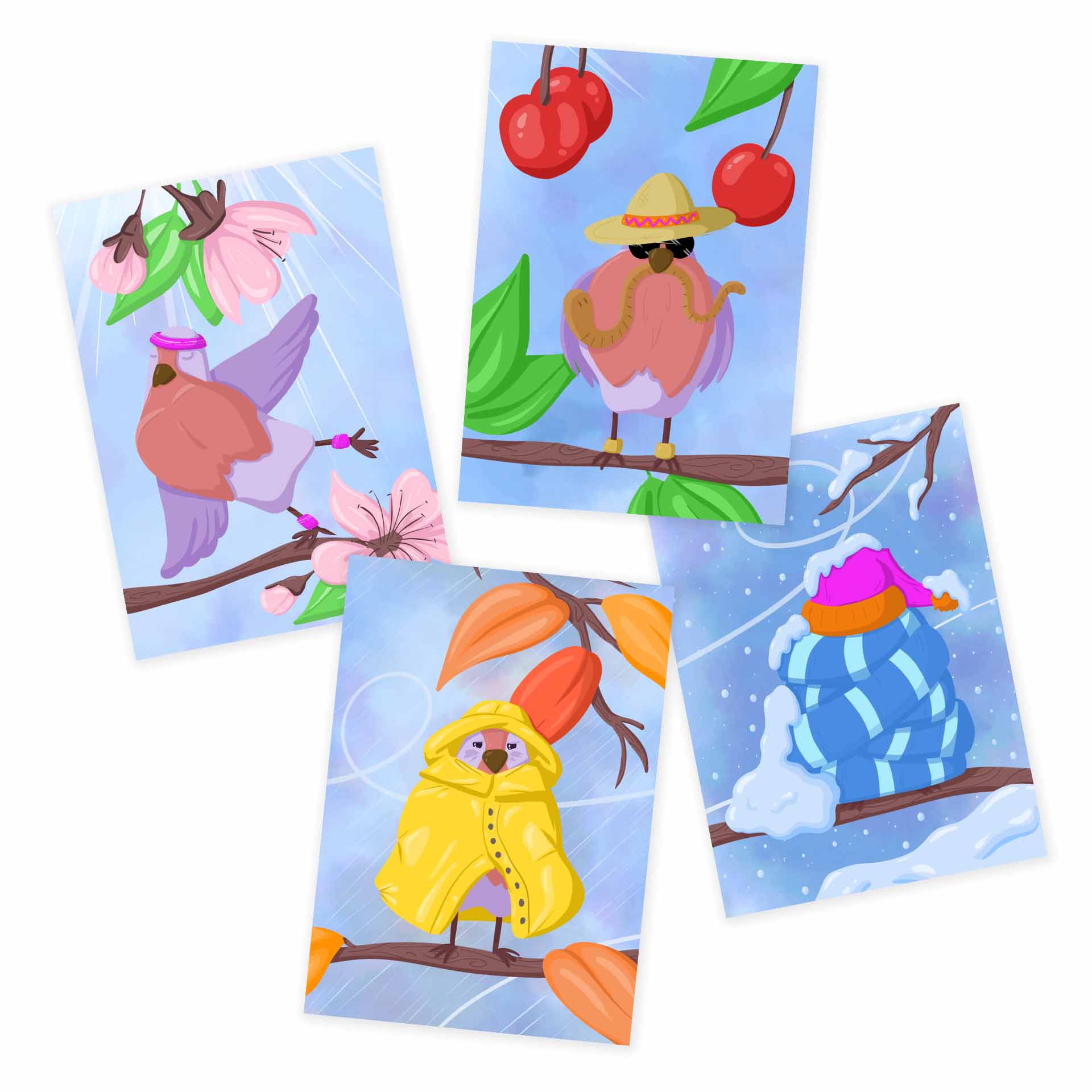 Illustration Postkarten Tiere - Lindenpfade