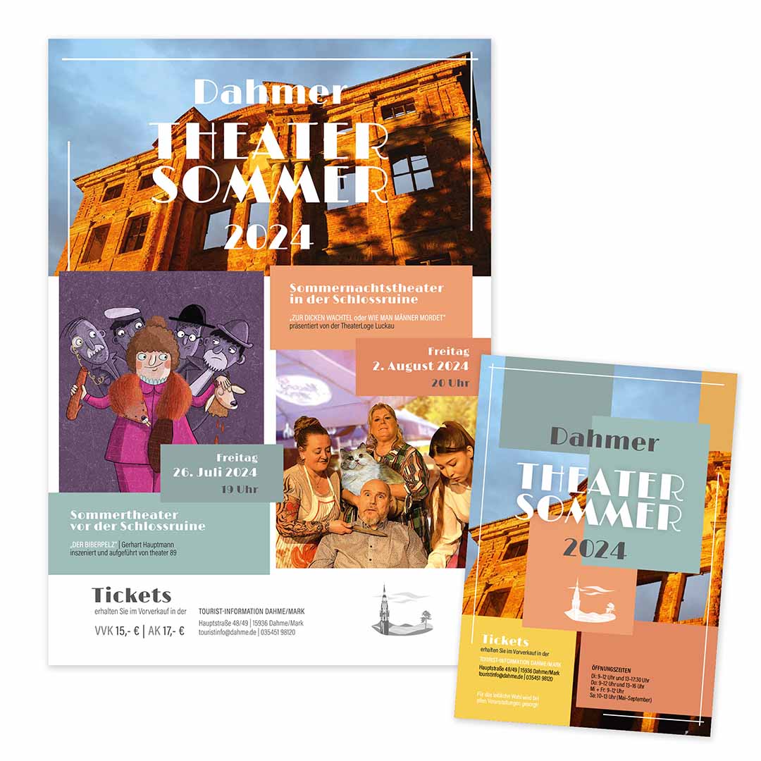 Plakat und Tickets – Dahmer Theatersommer 2024 - in Dahme/Mark, Brandenburg