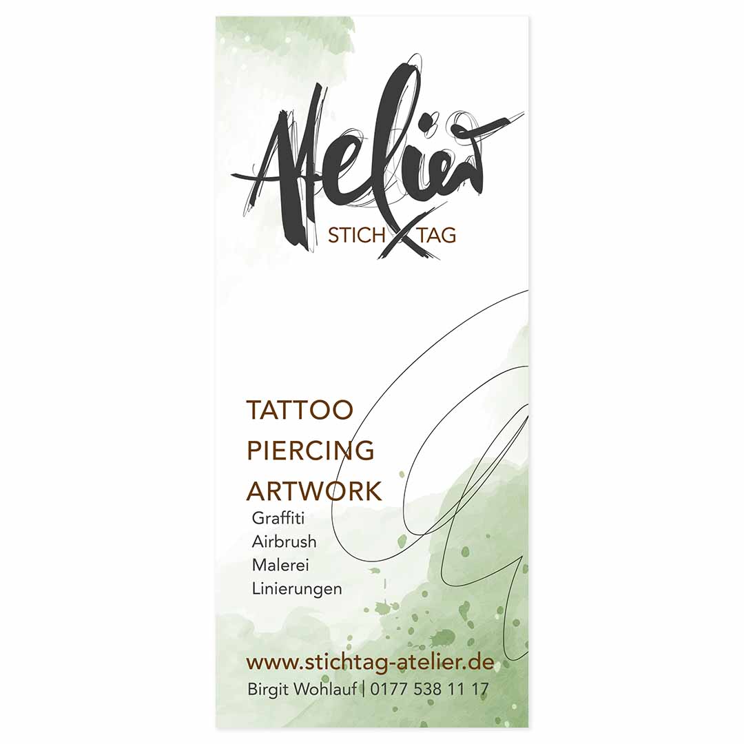 Stichtag Atelier - Beschilderung in Brandenburg, Malerei, Tattoo und Piercing